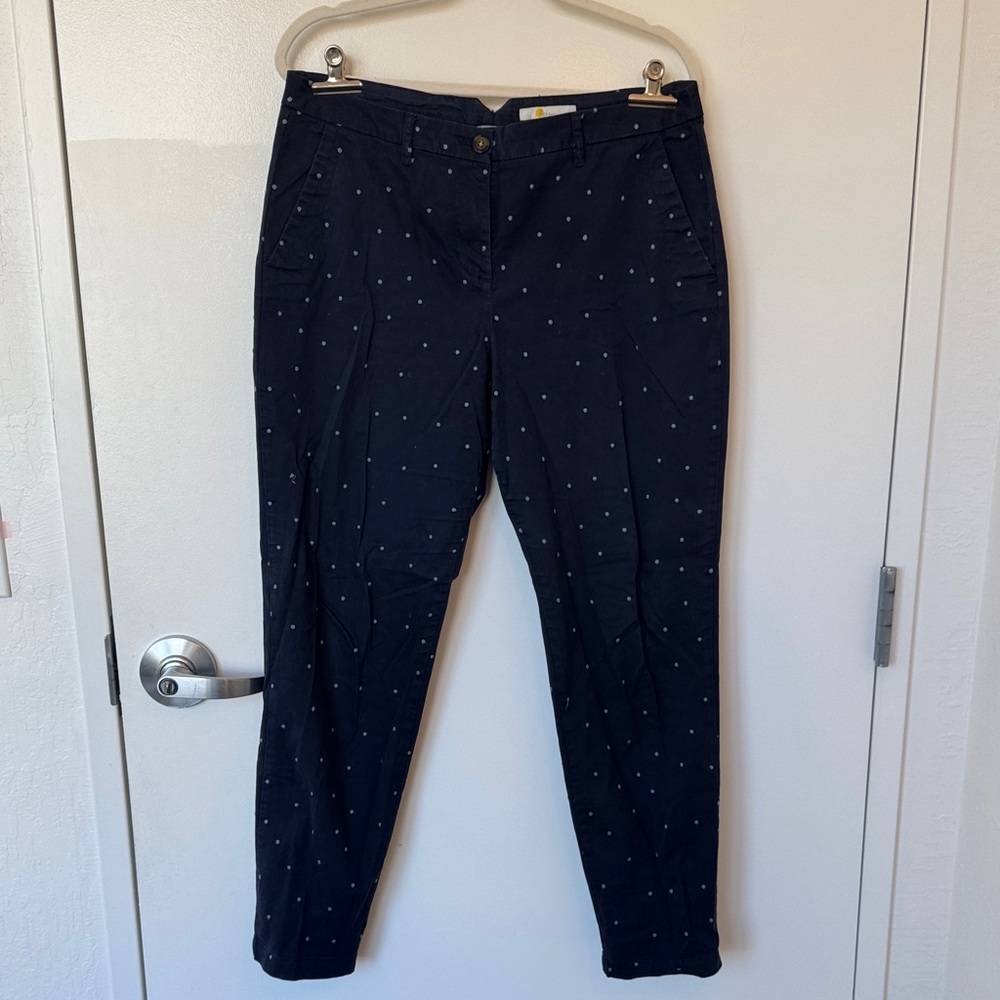 Boden Dark Blue Polka Dot Trousers